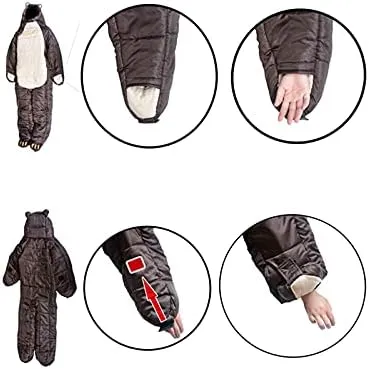 Sleeping Bag Suit for Adults Portable Lightweight 3-4 Season Sleeping Bags with for Arms and Feet Humanoid Sleeping Bag for Camping, Backpacking Or Hiking