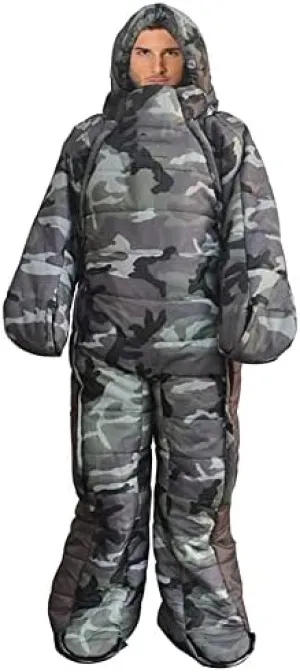 Sleeping Bag Suit for Adults Portable Lightweight 3-4 Season Sleeping Bags with for Arms and Feet Humanoid Sleeping Bag for Camping, Backpacking Or Hiking