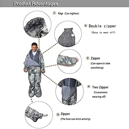 Sleeping Bag Suit for Adults Portable Lightweight 3-4 Season Sleeping Bags with for Arms and Feet Humanoid Sleeping Bag for Camping, Backpacking Or Hiking