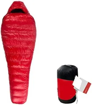Sleeping Bag,Down Mummy Sleeping Bag - Lightweight Cold Weather 3 Season Bag - for Hiking Traveling & Outdoor Activities.red