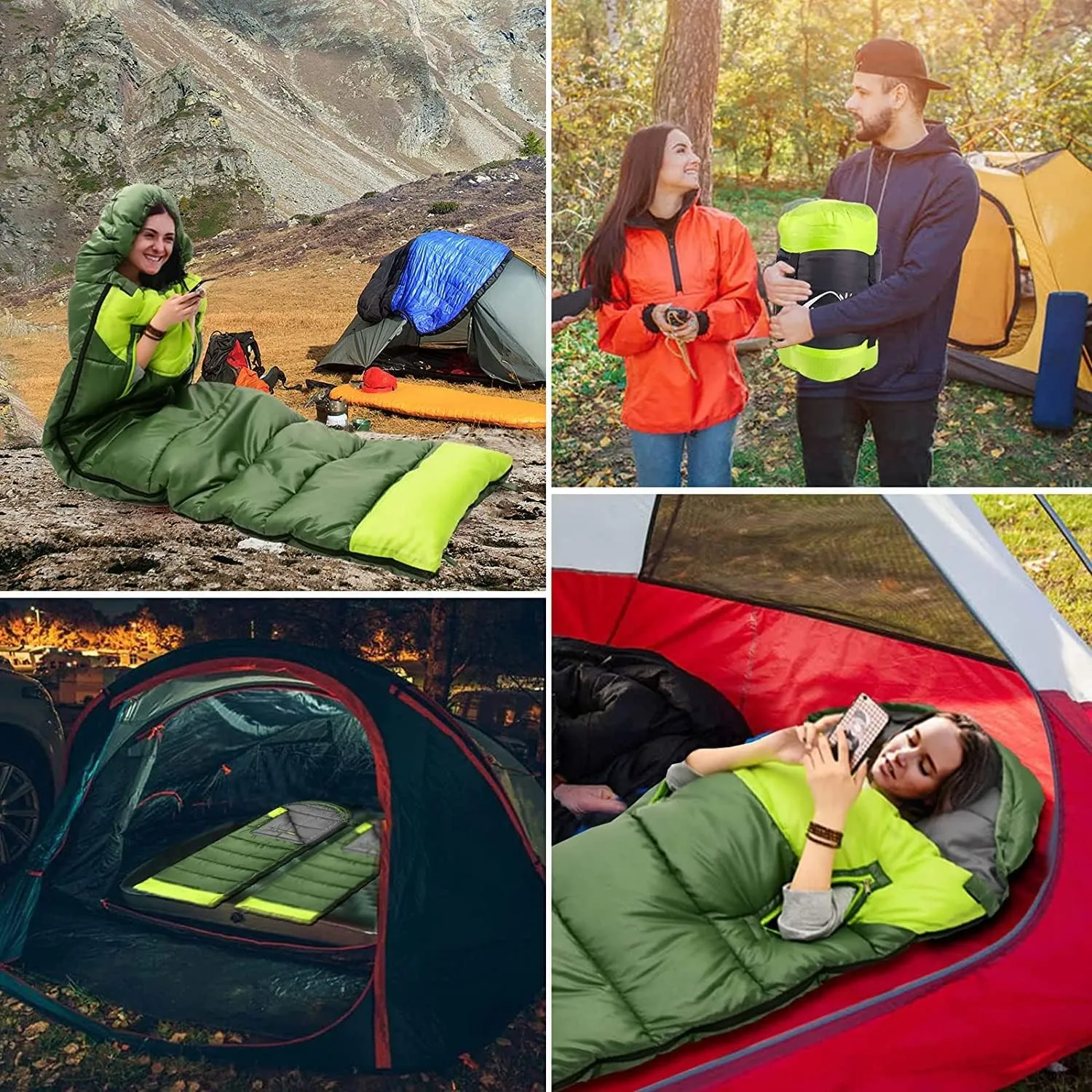 Sleeping Bags for Adults Backpacking Lightweight Waterproof- Cold Weather Sleeping Bag for Girls Boys Mens for Warm Camping Hiking Outdoor Travel Hunting, Fits 23°F to 68°F