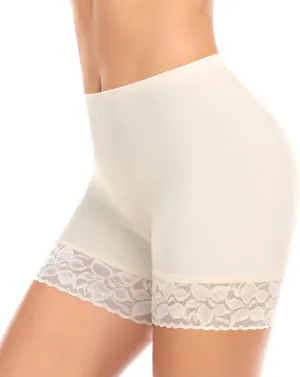 Slip Shorts for Under Dresses Women Anti Chafing Shorts Underwear Seamless Under Dress Shorts Lace Boyshorts Panties