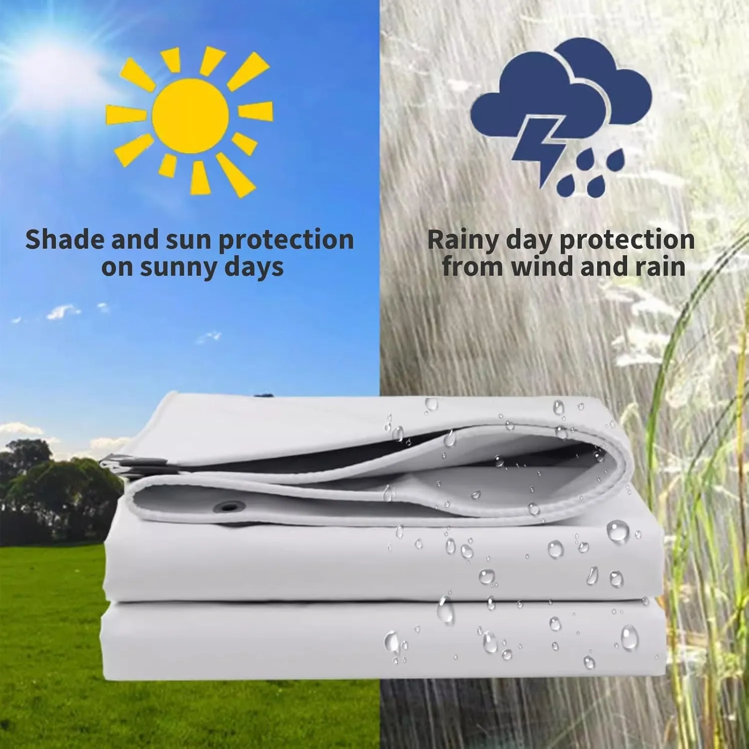 Small Multipurpose Cover, Canvas Tarps Heavy Duty s with Aluminum Grommets,Multipurpose Drop Cloth, Durable Tarp Cover Sheet for Outdoor and Indoor Use(1x2m)