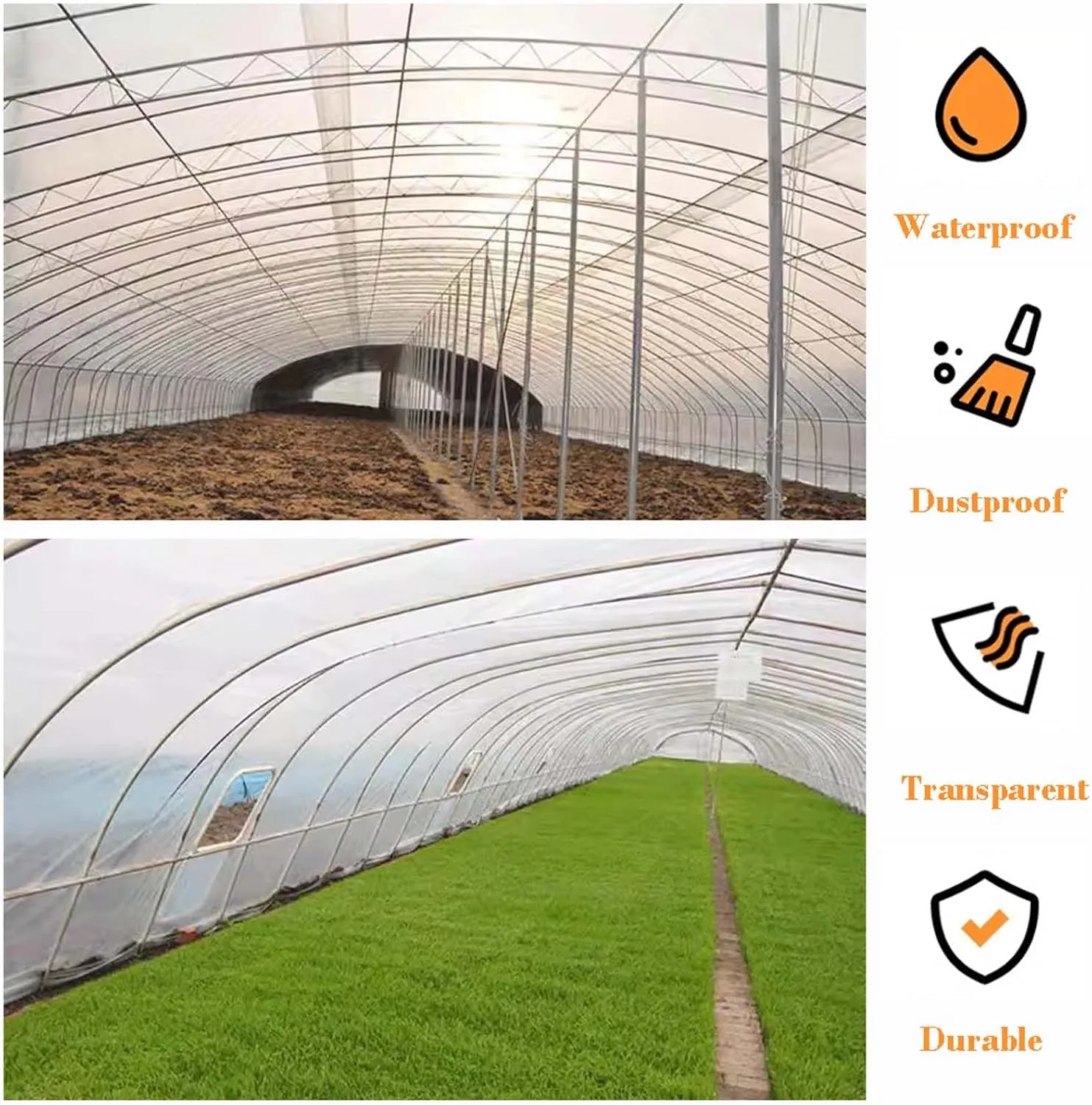 Small Multipurpose Cover, Transparent with Grommets, PVC Tarp Cover Tear Resistance, Windproof Outdoor Curtain, for Canopy Patio Garden Pergola(3x8m)