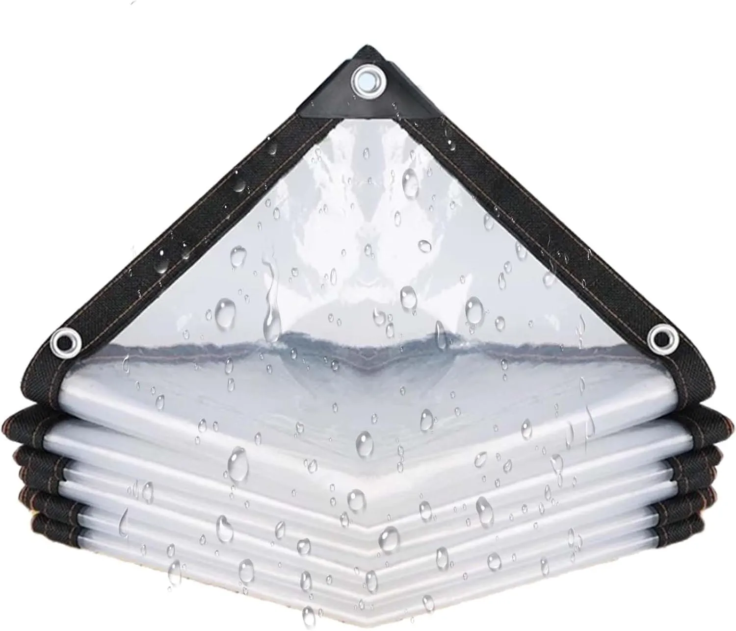 Small Multipurpose Cover, Transparent with Grommets, PVC Tarp Cover Tear Resistance, Windproof Outdoor Curtain, for Canopy Patio Garden Pergola(3x8m)