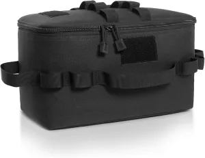 Small Tactical Duffle Bag for Men, 11L Gym Bag with 3 Adjustable Dividers Tactical Utility Tote Bag Camping Cookware Organizer MOLLE Shoulder Bags Sports Travel Bag for Camping Sports Gym, Black