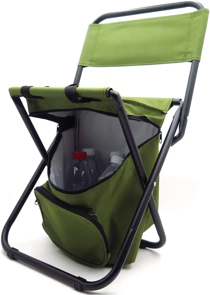 SMT- New Multi-use Backpack Chair Stool with Cooler Bag Hiking Fishing Camping Picnic