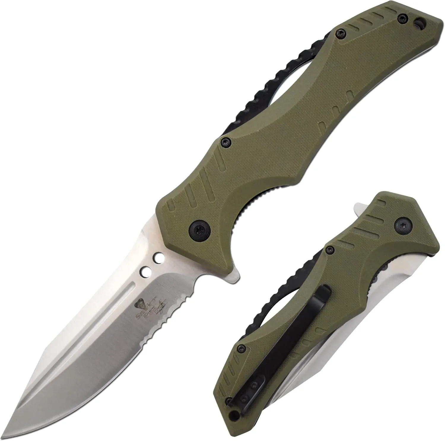 Snake Eye Xtreme Collection Pivot Langford Folding Ball Bearing Flipper Liner Lock Pocket Knife (Green)