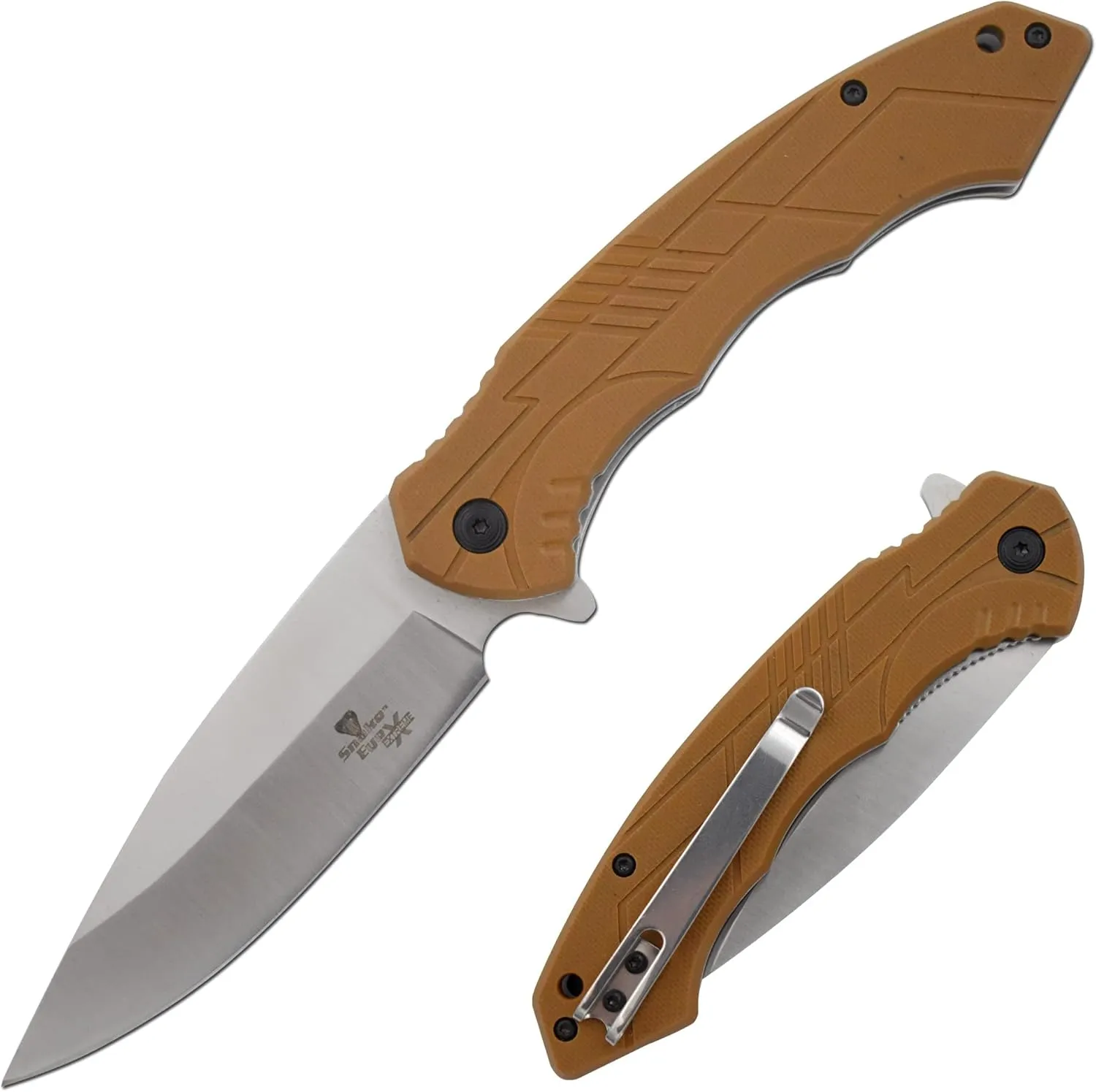 Snake Eye Xtreme Collection Pivot Langford Folding Ball Bearing Flipper Liner Lock Pocket Knife(1108) (Brown)
