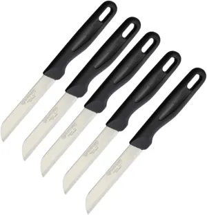 Solingen Paring Knife 6 pcs Fruit Knife Vegetable Knife Set Razor-Sharp Lightweight 3-inch Serrated Paring Knife Made in Germany black
