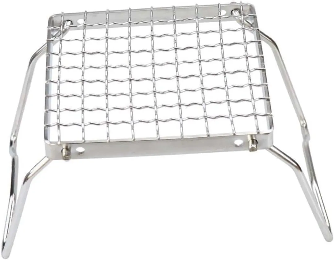 Sosoport 1 Set Folding Stainless Steel Campfire Grill Portable Outdoor Bbq Rack for Camping and Picnics Durable and Resistant Barbecue Grill Cookware