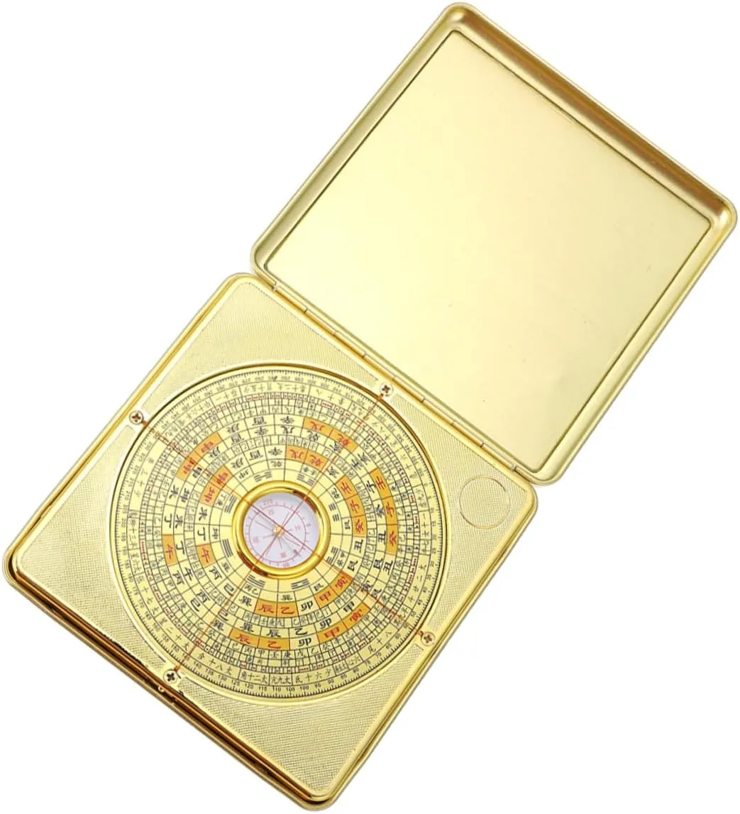 Sosoport Brass Multifunctional Chinese Divination Pan Lightweight Portable Design for Home Decor Chic Chinese Traditional Compass