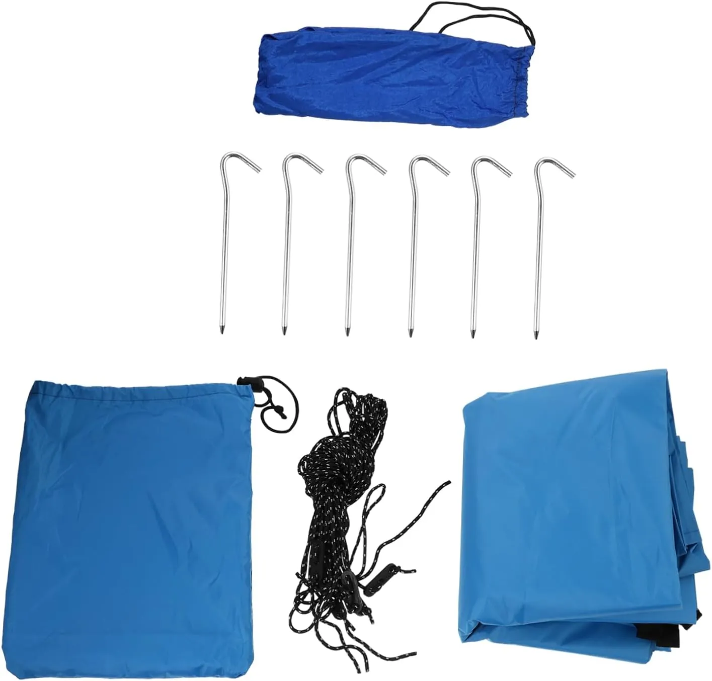 Sosoport Camping Shelter Canopy Rain Fly Heavy Duty Tent Tarp 6 Aluminum Nails Sun Protection for Outdoor