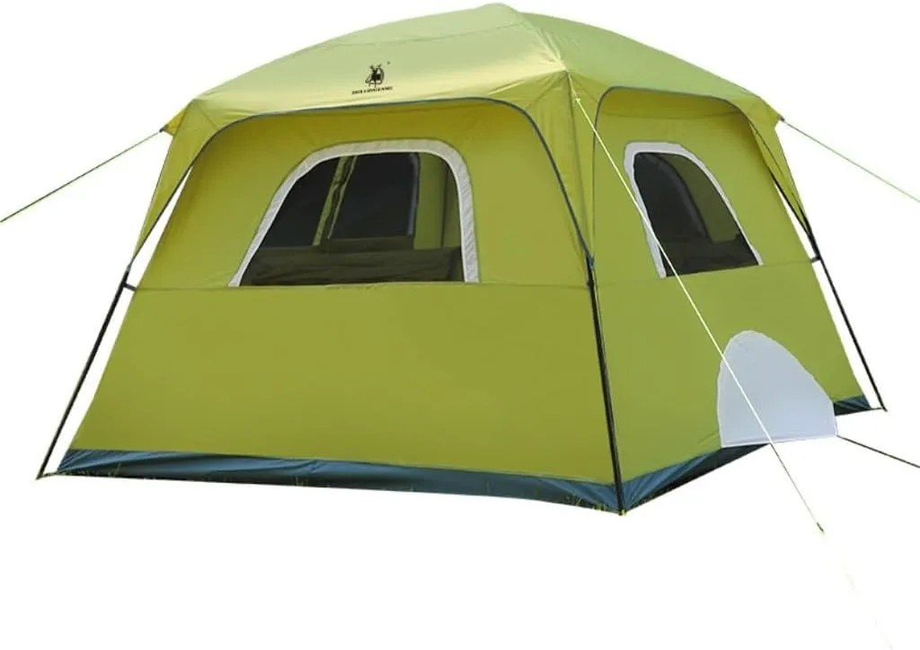 Spacious and Lightweight Outdoor Four-Season Hand-Built Double-Layer Tent, Rainproof and Sunproof Camping Tent for Multiple People Outdoor Tent
