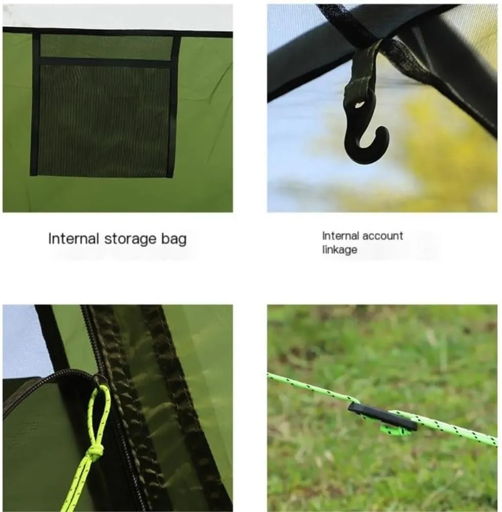 Spacious and Lightweight Outdoor Four-Season Hand-Built Double-Layer Tent, Rainproof and Sunproof Camping Tent for Multiple People Outdoor Tent