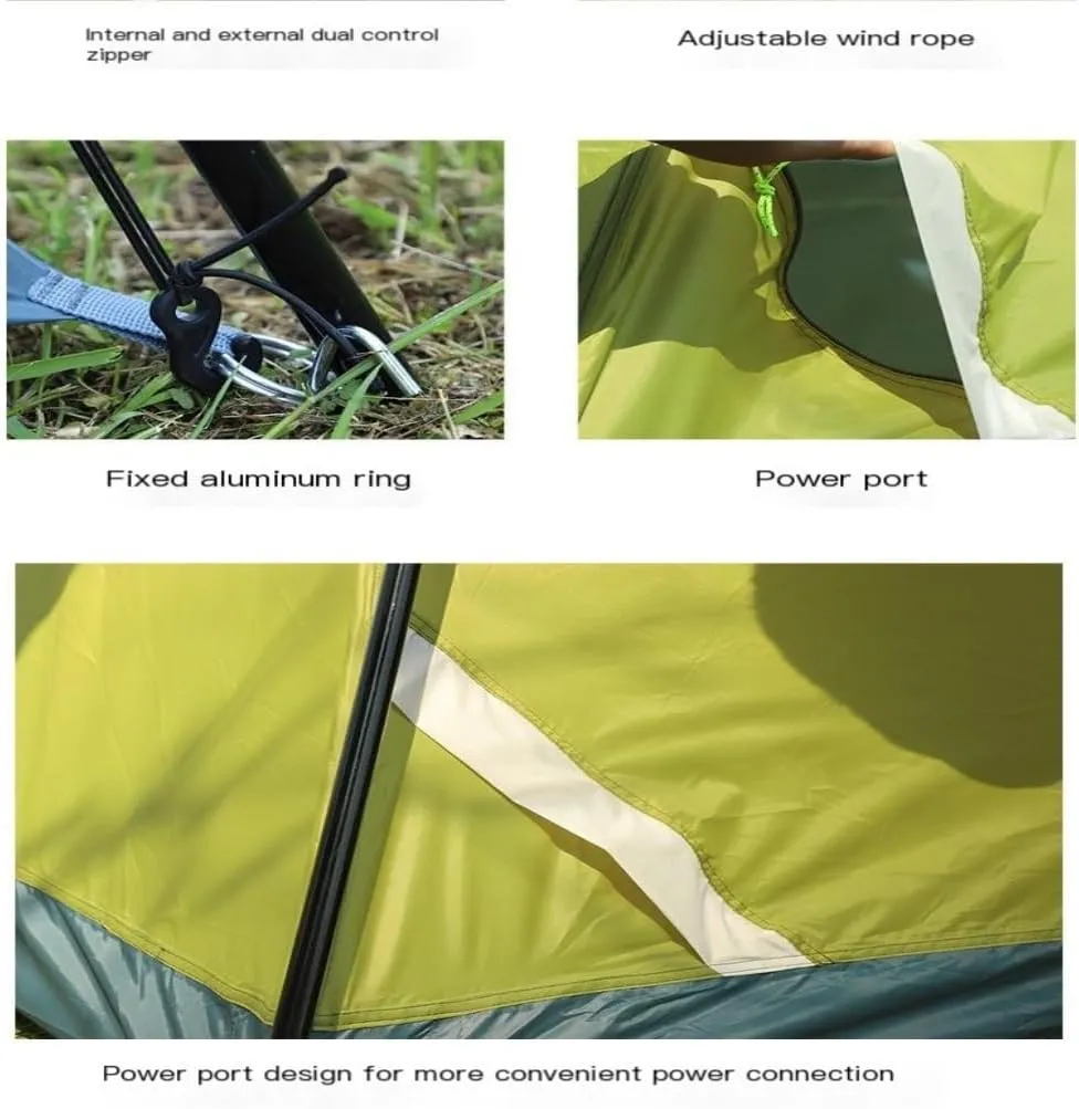 Spacious and Lightweight Outdoor Four-Season Hand-Built Double-Layer Tent, Rainproof and Sunproof Camping Tent for Multiple People Outdoor Tent