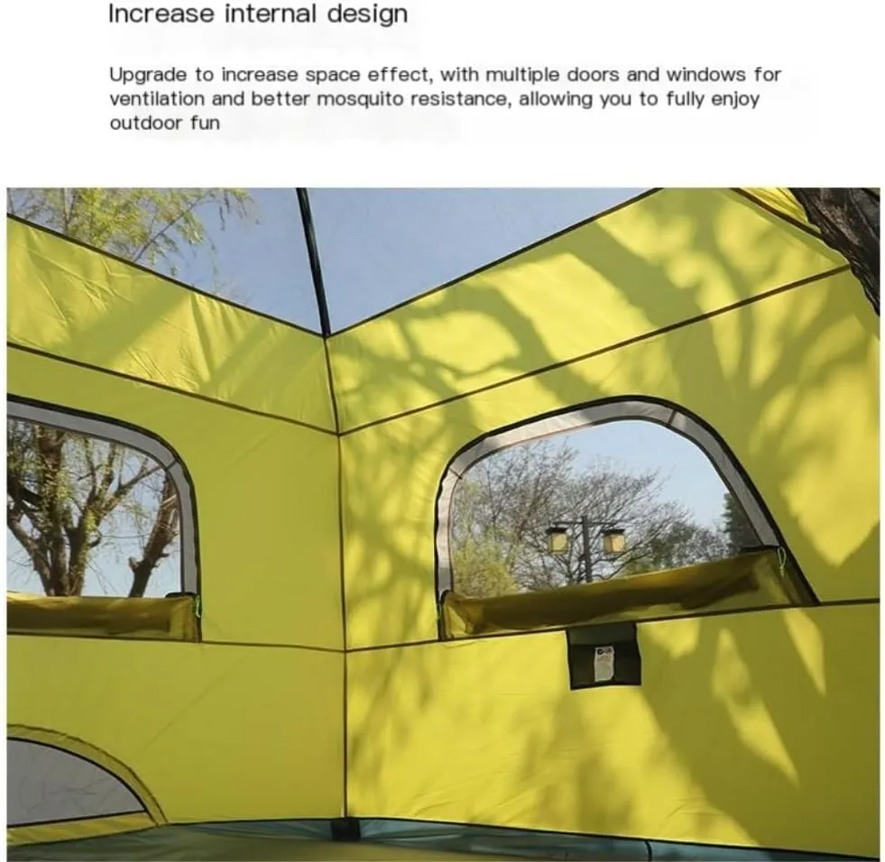 Spacious and Lightweight Outdoor Four-Season Hand-Built Double-Layer Tent, Rainproof and Sunproof Camping Tent for Multiple People Outdoor Tent