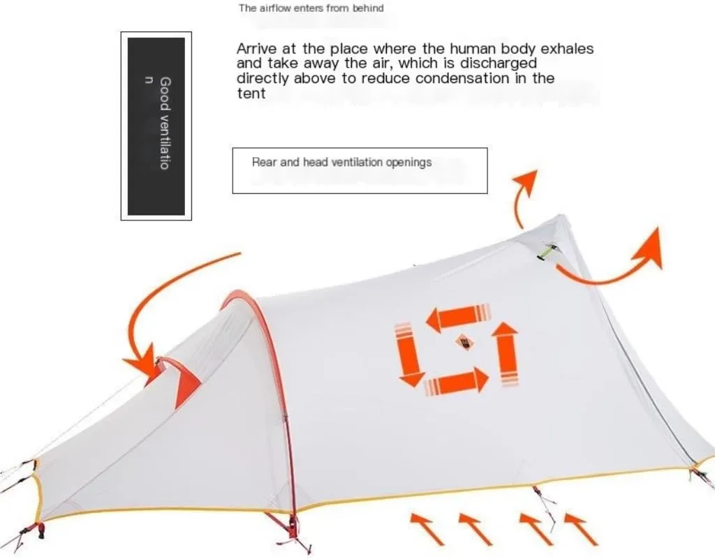 Spacious and Lightweight Outdoor Tent Camping Windproof and Rainproof Hiking and Mountaineering Portable Lightweight Double-Layer Tent Outdoor Tent