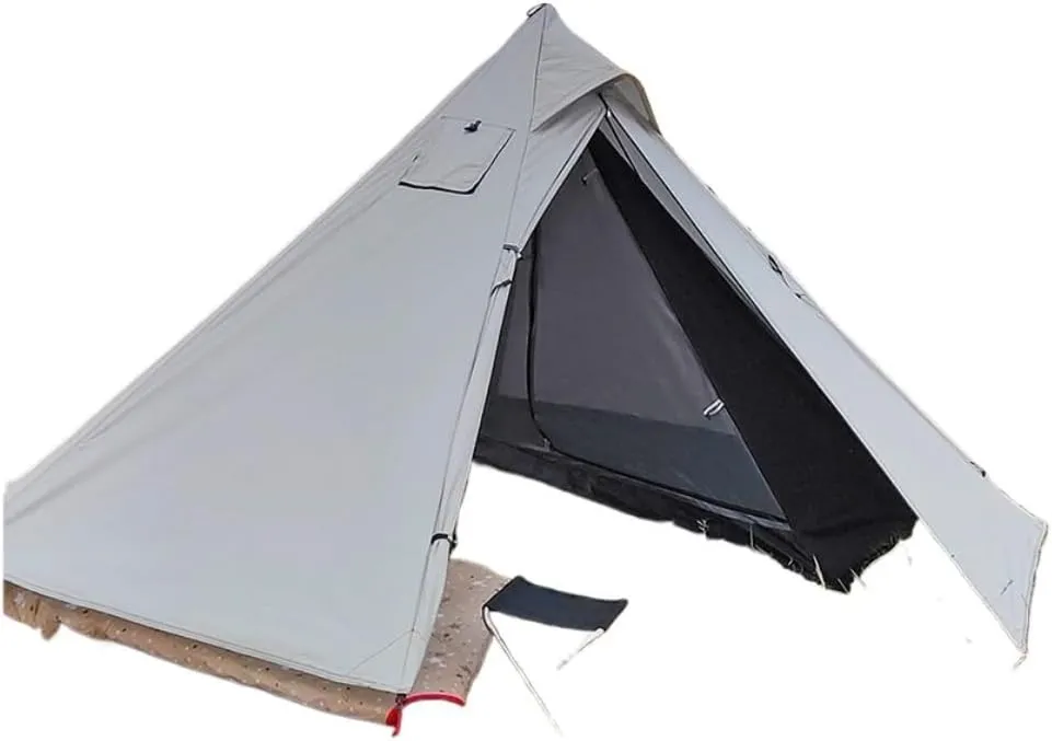 Spacious and Lightweight Outdoor Waterproof Camping Double-Layer Tent Set Single Wood Stove Chimney Tent Camping Tent Outdoor Tent