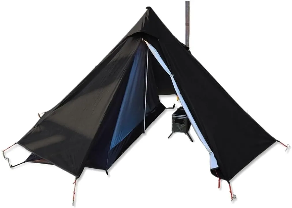 Spacious and Lightweight Outdoor Waterproof Camping Double-Layer Tent Set Single Wood Stove Chimney Tent Camping Tent Outdoor Tent