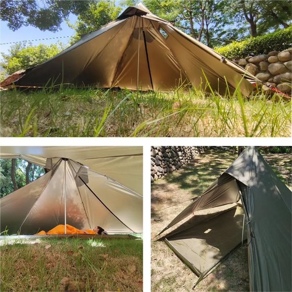Spacious and Lightweight Outdoor Waterproof Camping Double-Layer Tent Set Single Wood Stove Chimney Tent Camping Tent Outdoor Tent