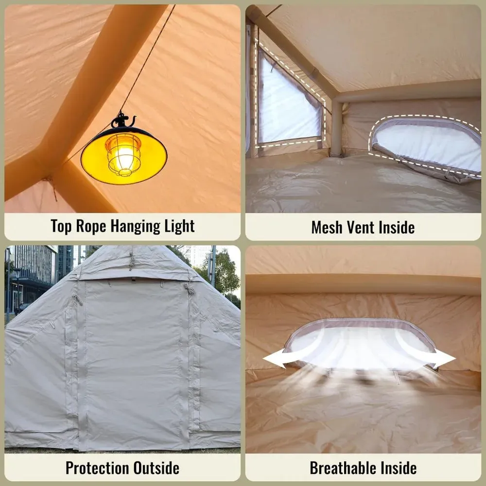 Spacious Inflatable Glamping Tent for 4-6 People – Waterproof, Quick-Setup.