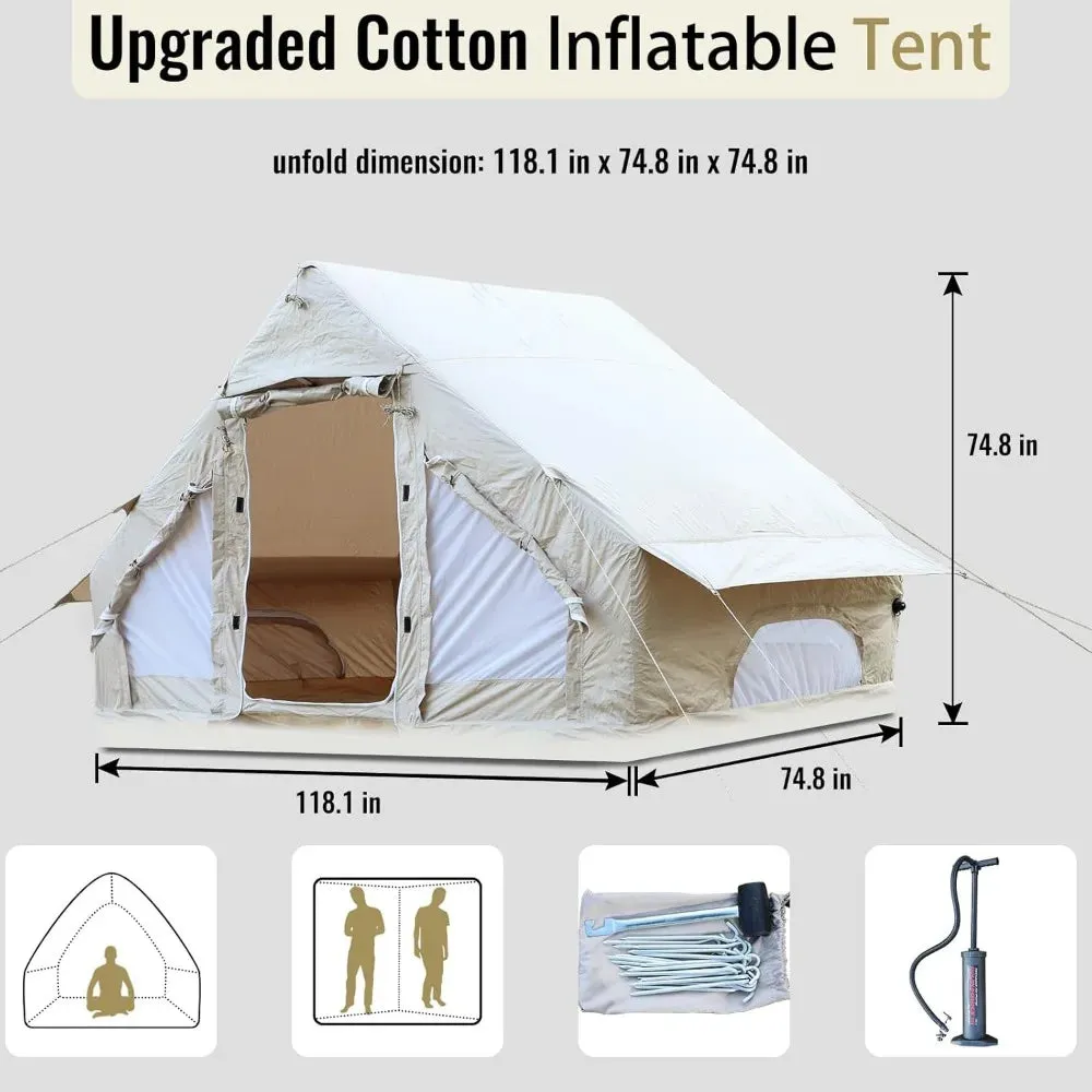 Spacious Inflatable Glamping Tent for 4-6 People – Waterproof, Quick-Setup.