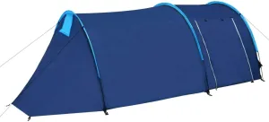 Spacious Waterproof Camping Tent for 4 People, Quick Setup, Lightweight Design, Blue/Light Blue