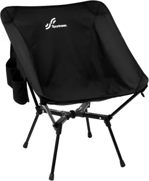 Sportneer Camping Chairs, Lightweight Outdoor Chairs with 2 Side Pockets & Storage Bag, Foldable & Portable Lawn Chairs for Camping Hiking Lawn Picnic Beach Outdoor Travel (1, Black(X Shape))