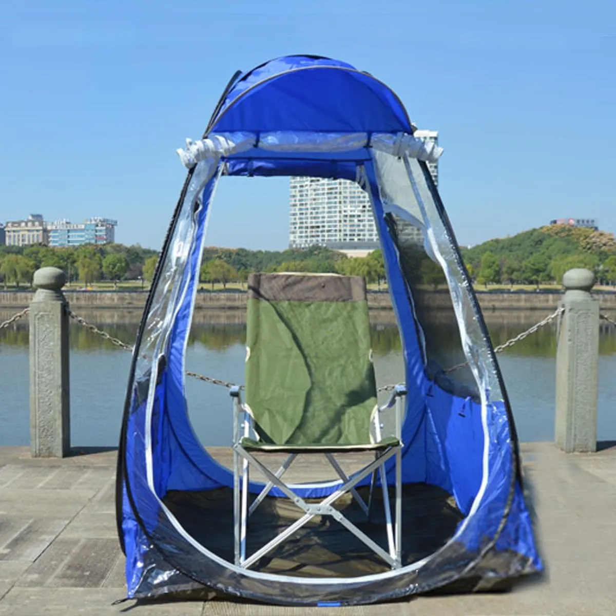 Sports Shelter Weather Tent Single Person Portable Pop Up Tent Pods Outdoor Rainproof & Windproof Double Doors for Watching Sport Events, Camping, Hiking, Fishing, Beach Tents Canopy