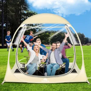 Sports Tent Pop Up Clear Bubble Tent All Weather Sport Shelter for Outdoor Sports Events Fishing, Quick Setup & Waterproof & Windproof, Detachable Top Cover for Rain