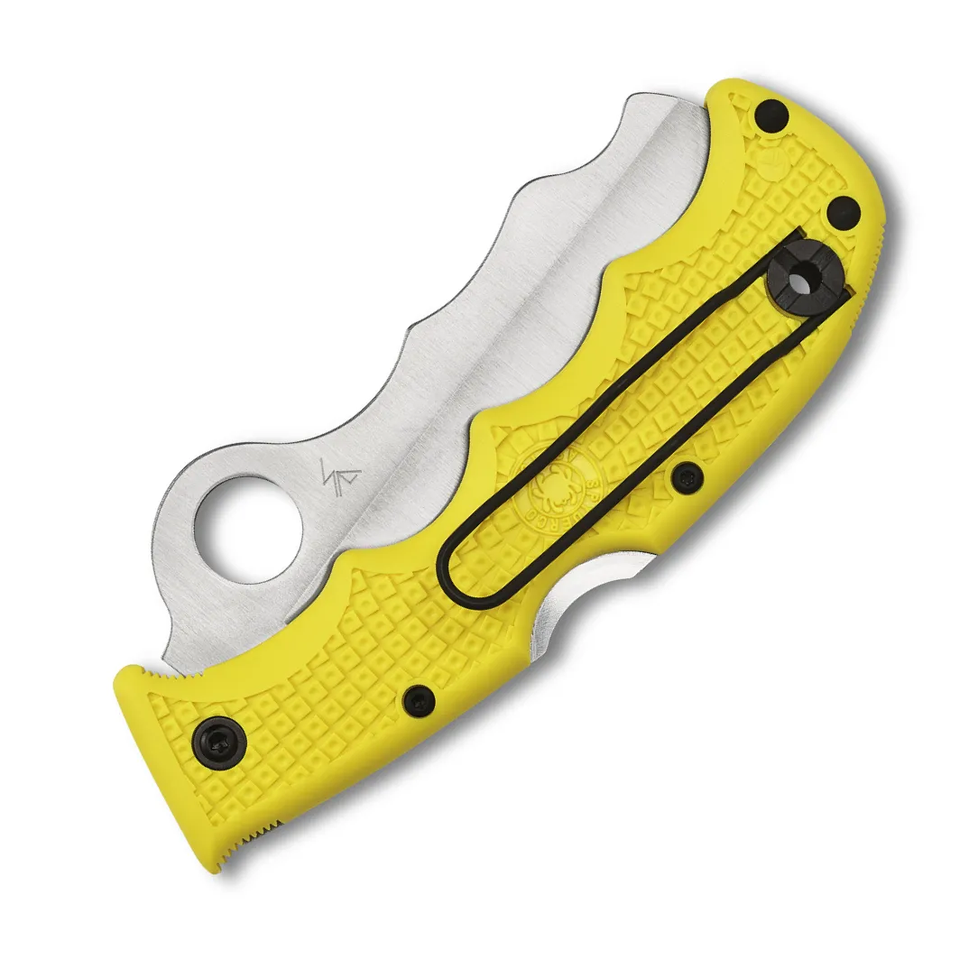 Spyderco Assist Salt FRN Yellow Handle 3.68" SpyderEdge Folding Pocket Knife (C79PSYL)