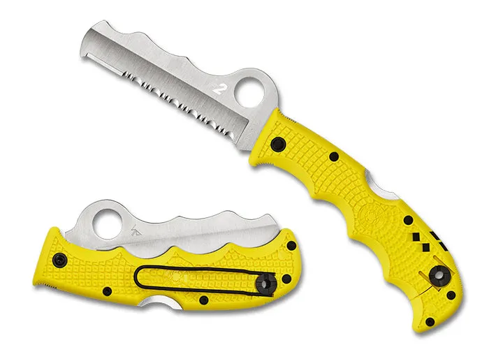 Spyderco Assist Salt FRN Yellow Handle 3.68" SpyderEdge Folding Pocket Knife (C79PSYL)