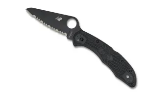 Spyderco C88SBBK2 Salt 2 Black Serrated H1 Black FRN Handle Folding Knife