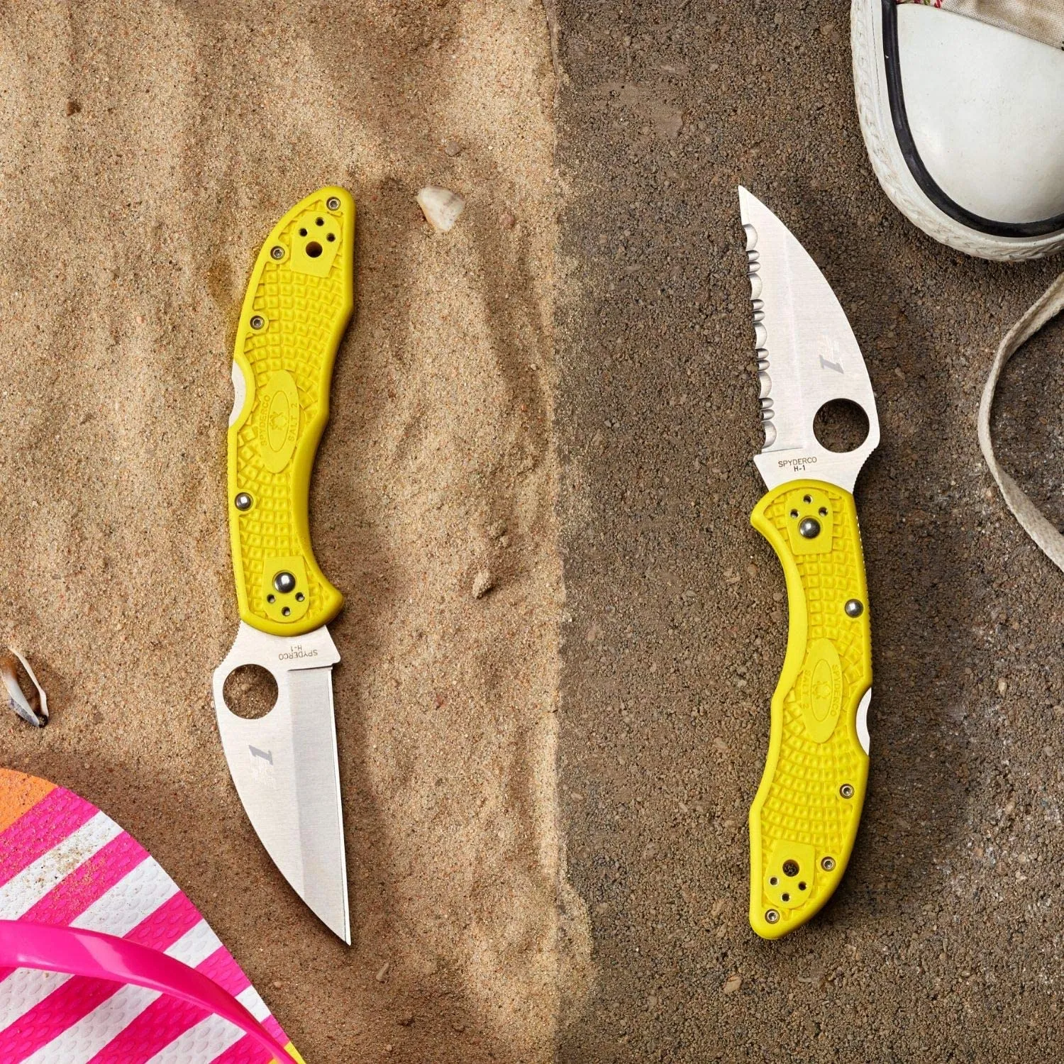 Spyderco C88SWCYL2 Salt 2 Wharncliffe Serrated Yellow FRN Back Lock Folding Knife