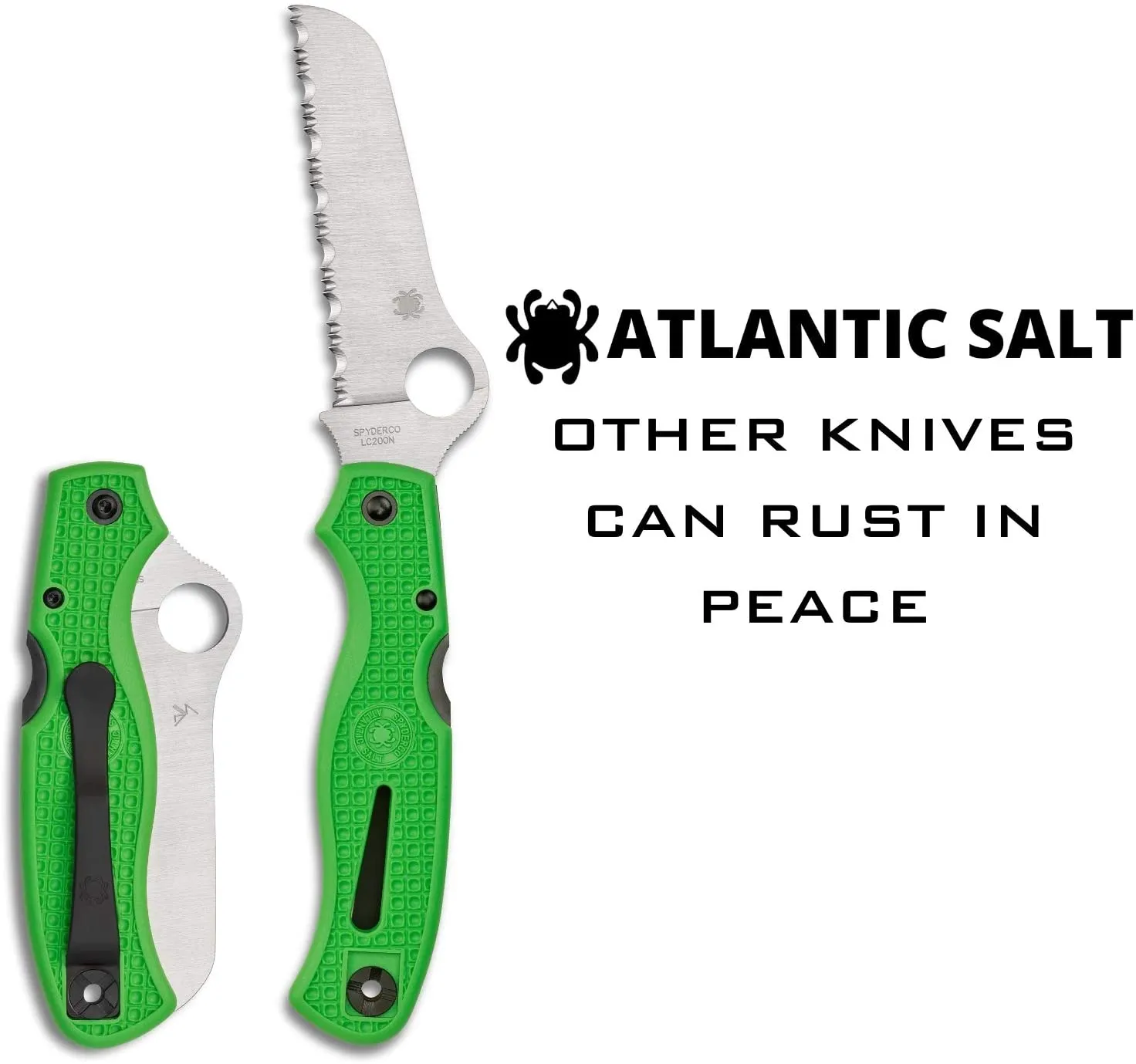 Spyderco C89FSGR Atlantic Salt Serrated Edge Green LC200N Folding Knife
