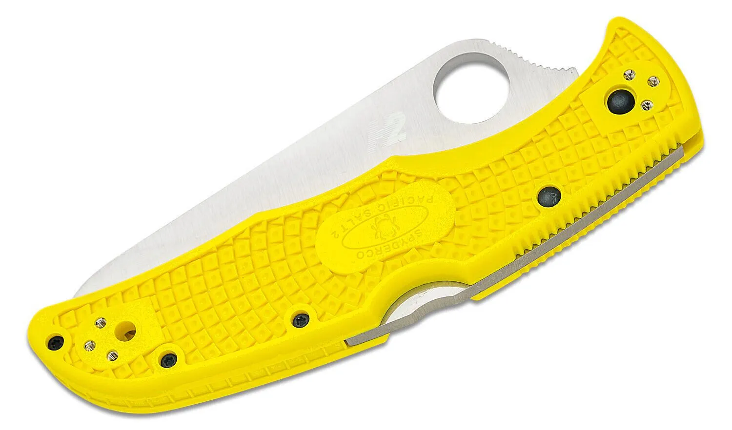 Spyderco C91SYL2 Pacific Salt 2 Yellow FRN Serrated Edge Satin H2 Folding Knife