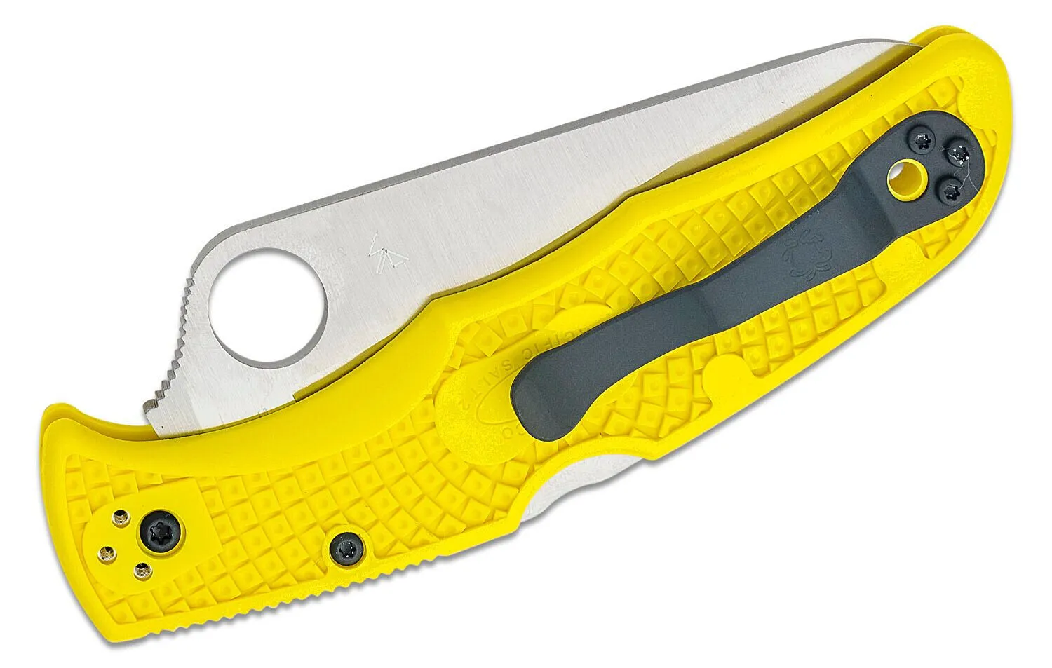 Spyderco C91SYL2 Pacific Salt 2 Yellow FRN Serrated Edge Satin H2 Folding Knife