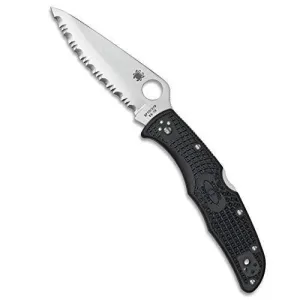 Spyderco Endura 4 FRN Black C10SBK Folding Serrated Edge Pocket Knife