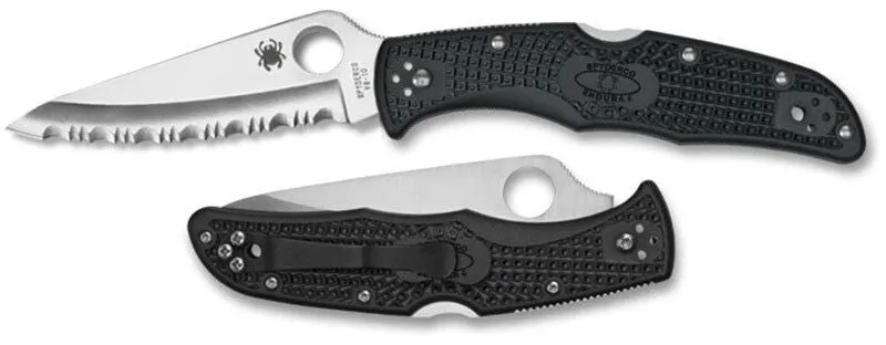 Spyderco Endura 4 FRN Black C10SBK Folding Serrated Edge Pocket Knife