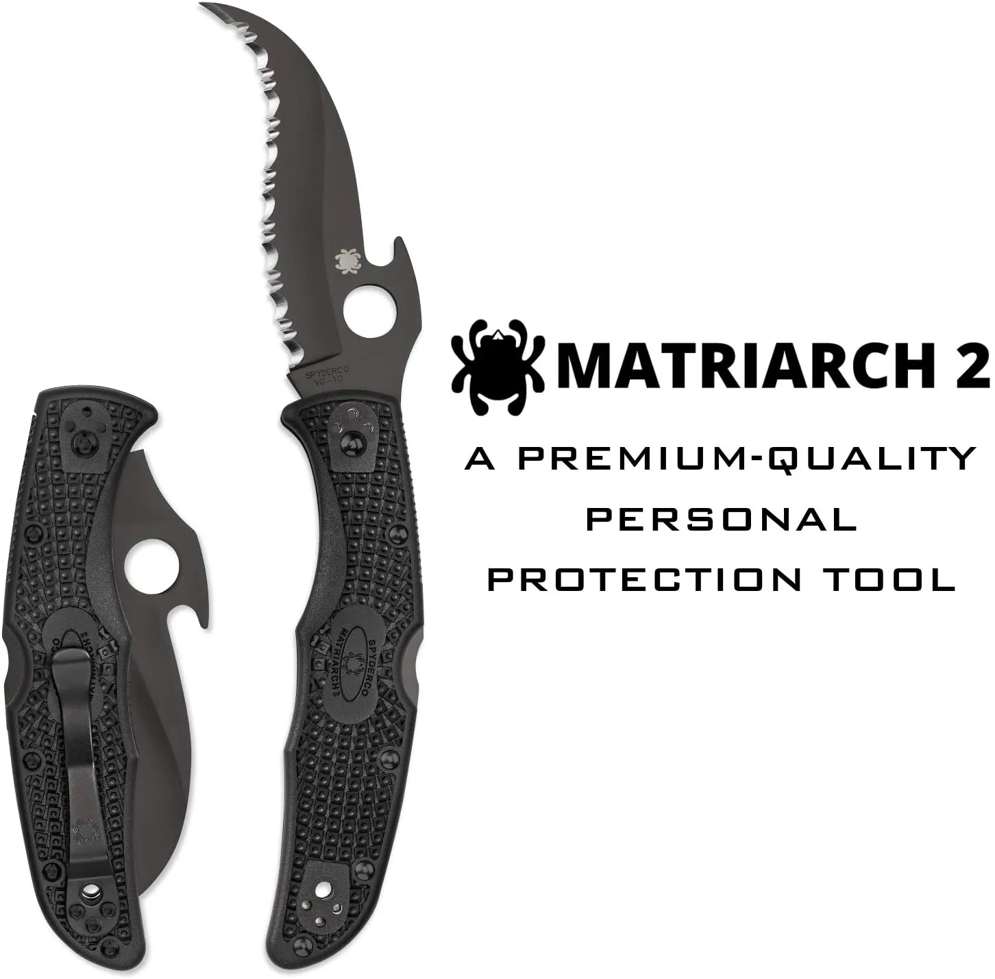 Spyderco Matriarch 2 Emerson Opener Black Blade Premium Folding Knife