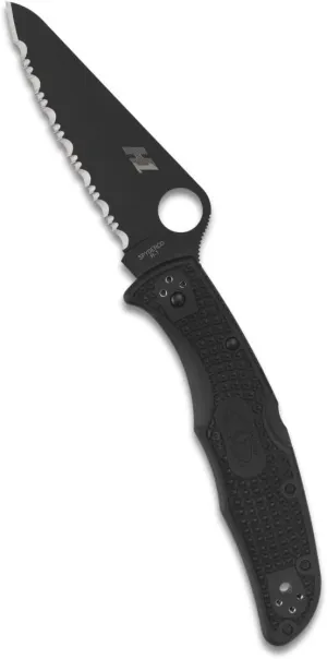 Spyderco Pacific Salt 2 Lightweight Knife with 3.78" Corrosion Resistant H-1 Steel Blade and Black Non-Slip FRN Handle