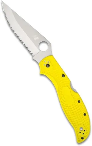 Spyderco Stretch 2 XL Lightweight Salt Folding Pocket Knife with 3.99 Inch H-2 Tool Steel Blade and Yellow FRN Handle - SpyderEdge - C258SYL