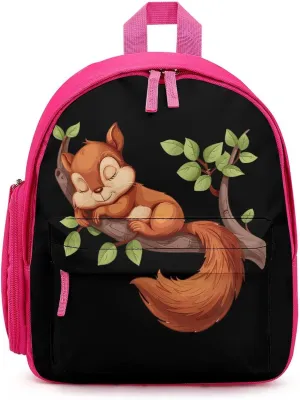 Squirrel Sleep Cute Backpack Lightweight Mini Shoulder Bag Travel Daypack for Camping Picnic