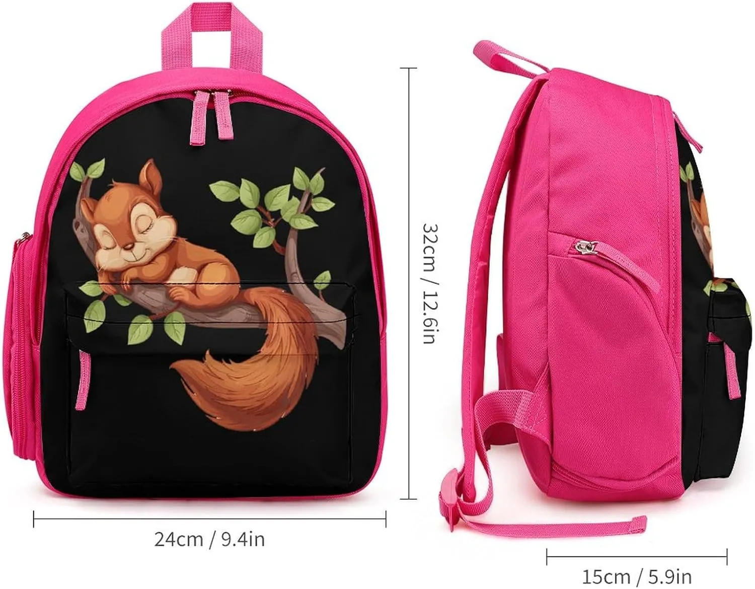 Squirrel Sleep Cute Backpack Lightweight Mini Shoulder Bag Travel Daypack for Camping Picnic