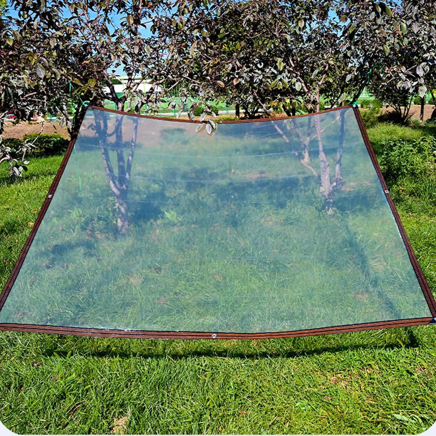 SRHIMEOS 3x36FT Transparent Tarps with Rustproof Grommets, Clear Plastic Tarp Waterproof, 5 Mil Thick Heavy Duty Poly Tarpaulin, UV Blocking Protective Cover, for Balcony Porch