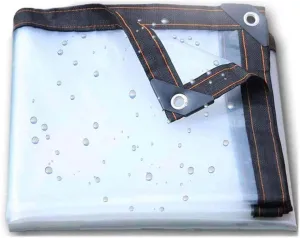 SRHIMEOS Clear Tarps Heavy Duty Waterproof 6.6x6.6ft, Transparent Tarpaulin with Grommets, PE Tarp Cover Tear Resistance, Windproof Plastic Tarp, for Covering Garden Plant Outdoor