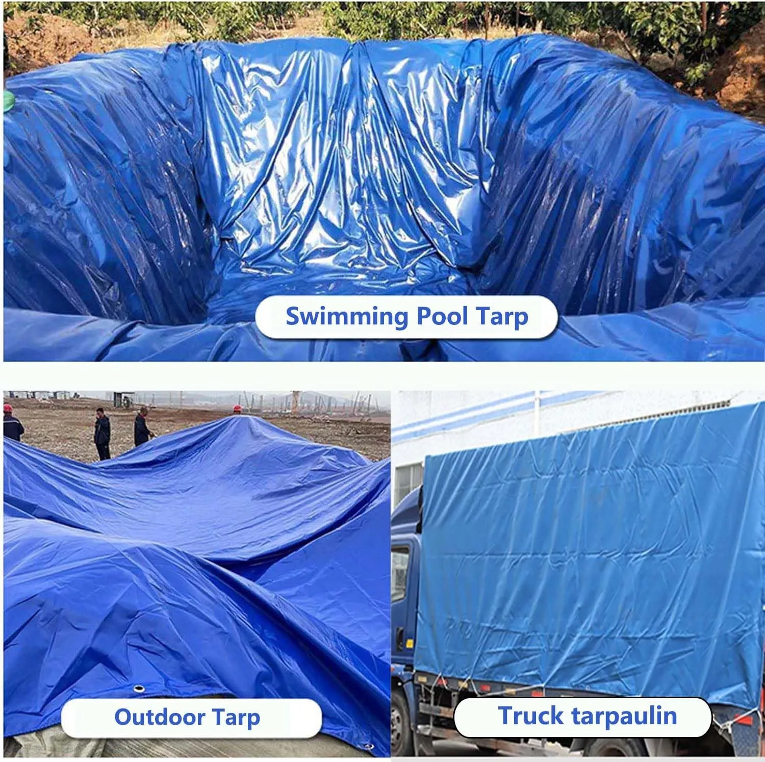 SRHIMEOS Tarp PVC Waterproof with Grommets 33x43ft, Tarpaulin Ripstop Waterproof Heavy Duty, Tarps Outdoor Windproof Thicken, Tarpaulins 500g/m², Thick 0.4mm, Snowproof, Dustproof