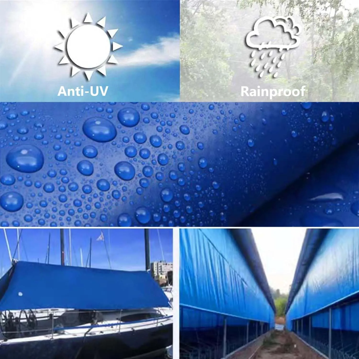 SRHIMEOS Tarp PVC Waterproof with Grommets 33x43ft, Tarpaulin Ripstop Waterproof Heavy Duty, Tarps Outdoor Windproof Thicken, Tarpaulins 500g/m², Thick 0.4mm, Snowproof, Dustproof