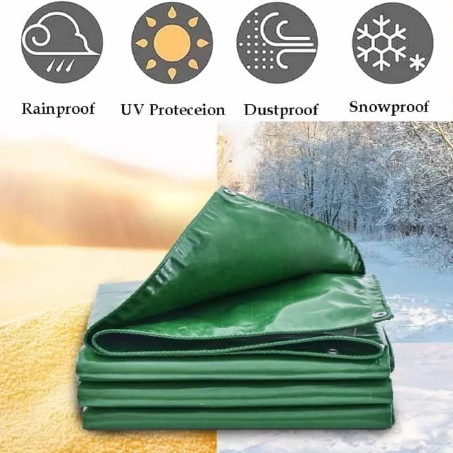 SRHIMEOS Tarp Waterproof Thick 49.2x65.6ft, Tarpaulins Waterproof with Eyelets, Tarps Heavy Duty, Tarpaulin Windproof Dustproof 420 g/m² 0.3m, One Hole per Meter, for Car Boat Camping